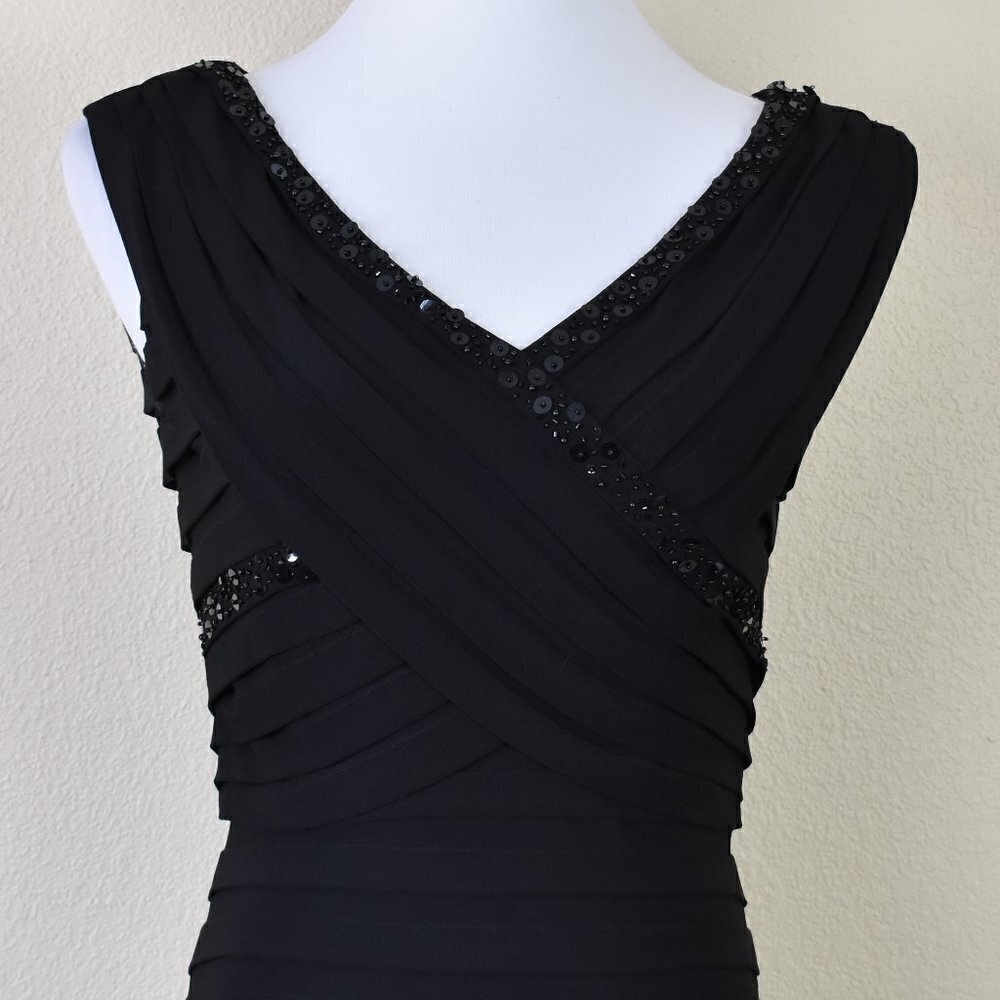Cache Tiered Black Sheath Formal Dress 6 - Picture 2 of 8